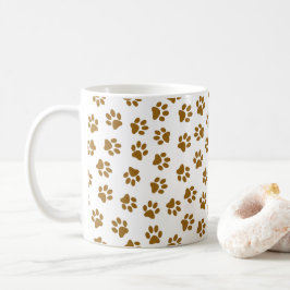 Mönster i Tassar, Hund, Tassar, Orange Guld Tassar Kaffemugg