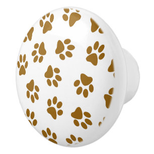 Mönster i Tassar, Hund, Tassar, Orange Guld Tassar Knopp