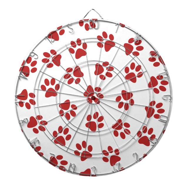 Mönster i Tassar, Hund, Tassar, Röda Tassar Darttavla (Framsidan)