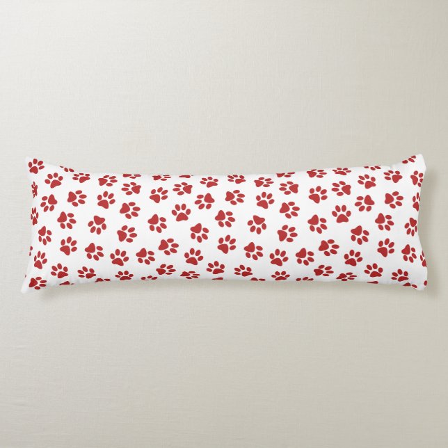Mönster i Tassar, Hund, Tassar, Röda Tassar Kroppskudde (Framsidan)
