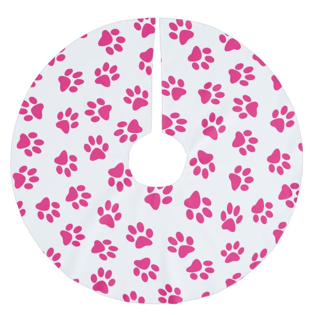 Mönster i Tassar, Hund, Tassar, Rosa Tassar Julgransmatta Borstad Polyester (Framsidan)