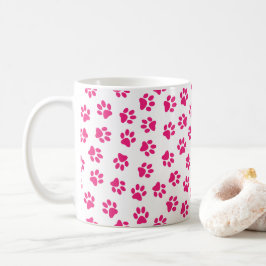Mönster i Tassar, Hund, Tassar, Rosa Tassar Kaffemugg