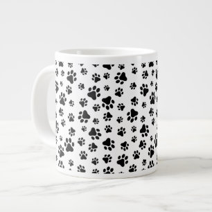 Mönster i Tassar, Hund, Tassar, svart och vitt Jumbo Mugg