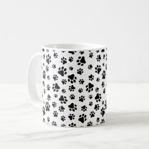 Mönster i Tassar, Hund, Tassar, svart och vitt Kaffemugg
