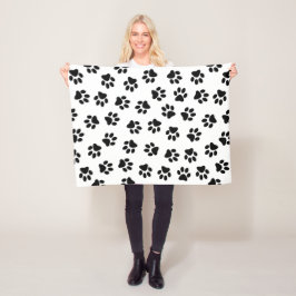 Mönster i Tassar, Hund, Tassar, Svart Tassar Fleecefilt