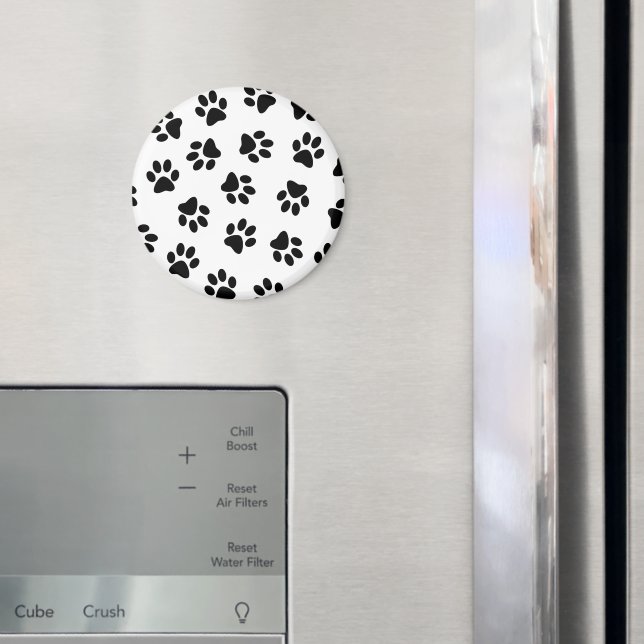 Mönster i Tassar, Hund, Tassar, Svart Tassar Magnet (In Situ (Fridge))