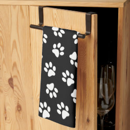 Mönster i Tassar, Hund, Tassar, Vita Tassar Kökshandduk