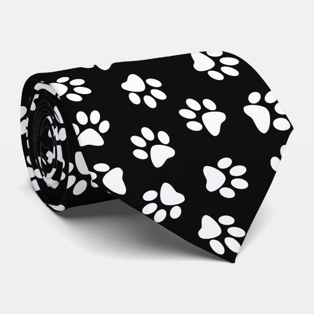 Mönster i Tassar, Hund, Tassar, Vita Tassar Slips (Rullad)