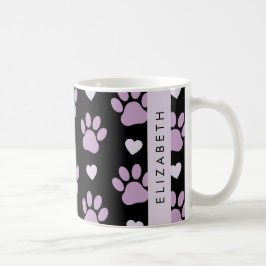 Mönster i Tassar, Lilac Tassar, Hearts, ditt namn Kaffemugg