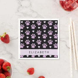 Mönster i Tassar, Lilac Tassar, Hearts, ditt namn Pappersservett