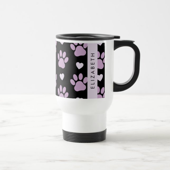 Mönster i Tassar, Lilac Tassar, Hearts, ditt namn Resemugg (Höger)