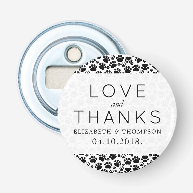 Mönster i Tassar, svartvitt, Bröllop Flasköppnare (Framsidan)