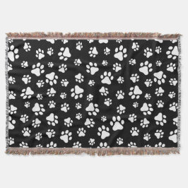 Mönster i Tassar, Tass avtryck, svart och vitt Filt