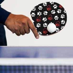 Mönster i Tassar, Vita Tassar, Röda Tassar, Hjärte Pingisracket