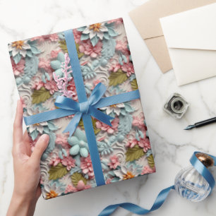 Mönster i tre grader blommigt med tre sidor presentpapper