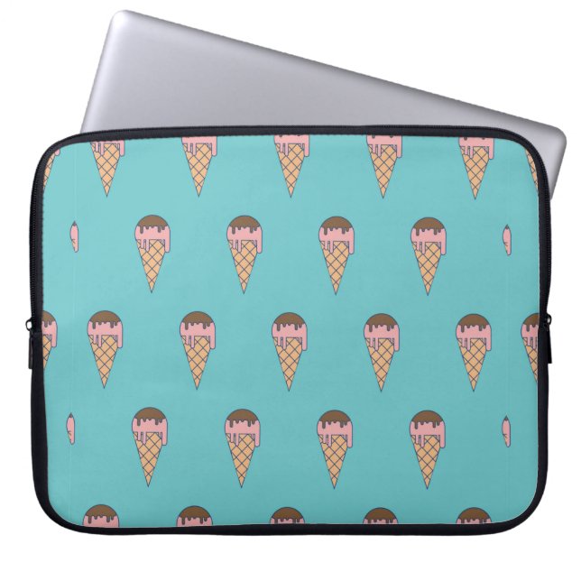 Mönster Ice kräm på Pastel färg, vin Laptop Fodral (Framsidan)