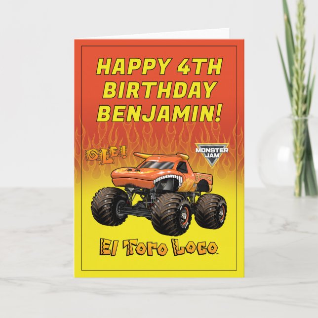 Monster Jam - El Toro Loco Födelsedag Kort (Framsida)