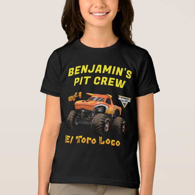 Monster Jam - El Toro Loco Födelsedags Pit Crew T Shirt (Framsida)