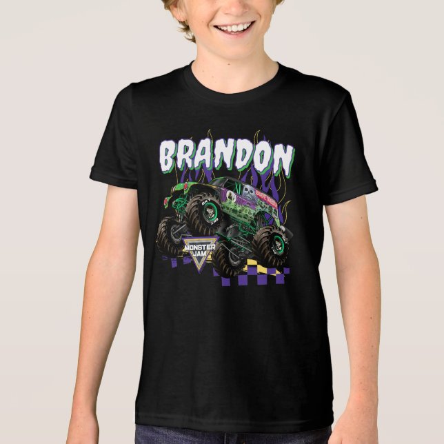 Monster Jam Grave Digger - Personlig T Shirt (Framsida)