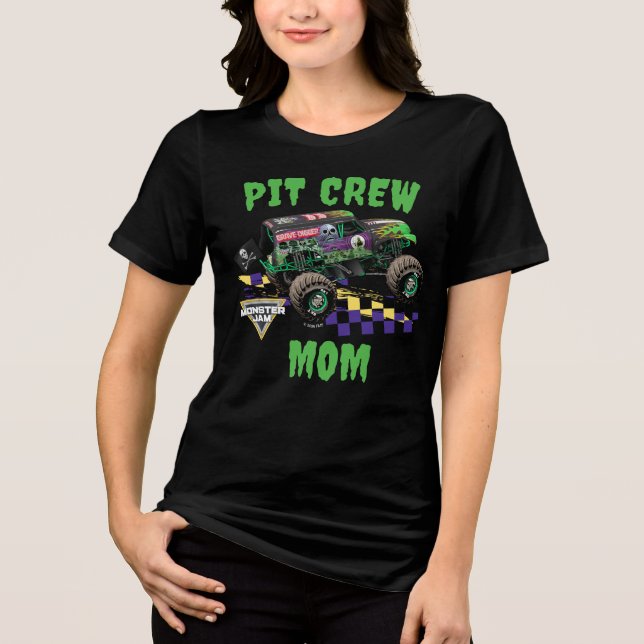 Monster Jam Grave Digger Pit Crew Mamma T Shirt (Framsida)