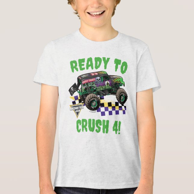 Monster Jam Grave Digger redo att krossa födelseda T Shirt (Framsida)