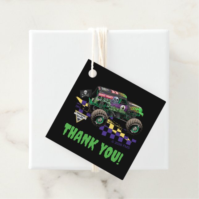 Monster Jam Grave Digger Tack så mycket Gåvor Etiketter (På plats)