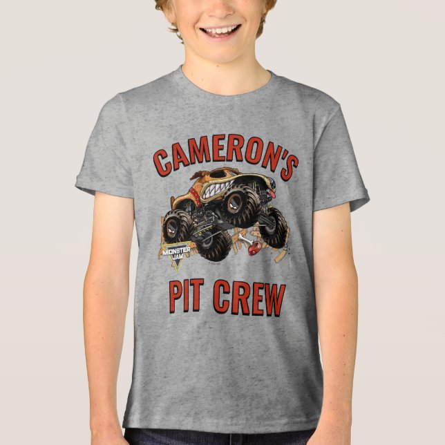 Monster Jam - Monster Mutt Födelsedags Pit Crew T Shirt (Framsida)