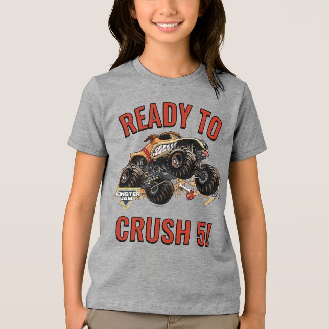Monster Jam - Monster Mutt Födelsedagsfirande T Shirt (Framsida)