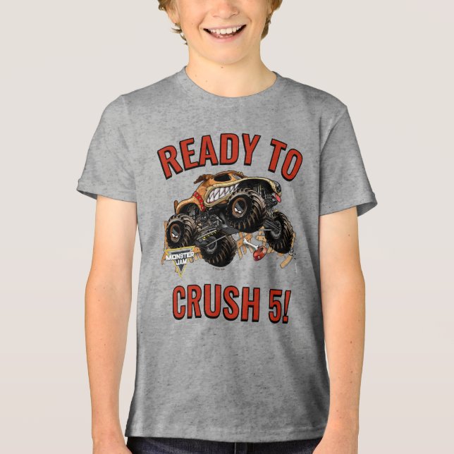 Monster Jam - Monster Mutt Födelsedagsfirande T Shirt (Framsida)