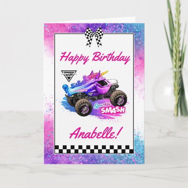 Monster Jam - Sparkle Smash Födelsedag Kort (Framsida)