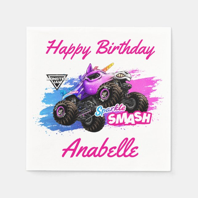 Monster Jam - Sparkle Smash Födelsedag Pappersservett (Framsidan)