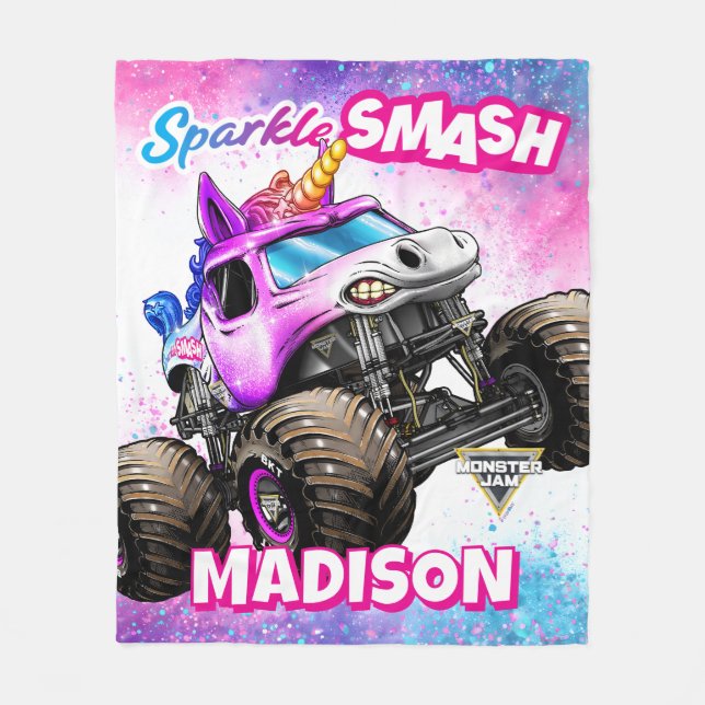 Monster Jam Sparkle Smash - Personlig Fleecefilt (Framsidan)
