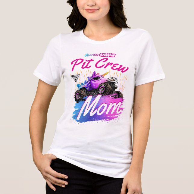 Monster Jam - Sparkle Smash Pit Crew Mamma T Shirt (Framsida)