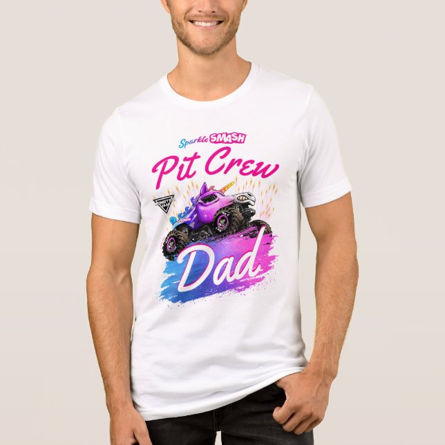 Monster Jam - Sparkle Smash Pit Crew Pappa T Shirt (Framsida)