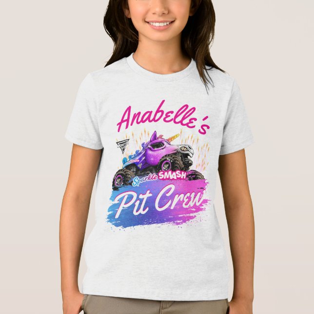 Monster Jam - Sparkle Smash Pit Crew T Shirt (Framsida)