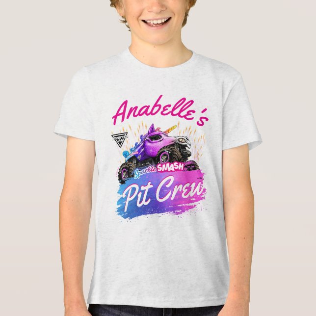 Monster Jam - Sparkle Smash Pit Crew T Shirt (Framsida)
