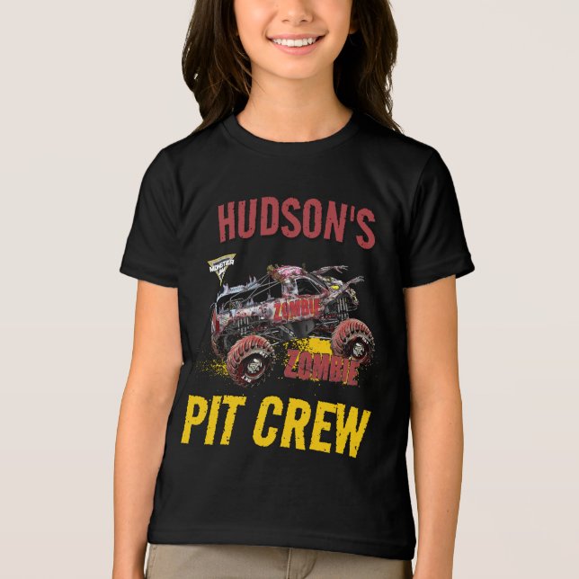 Monster Jam - Zombie Födelsedags Pit Crew T Shirt (Framsida)
