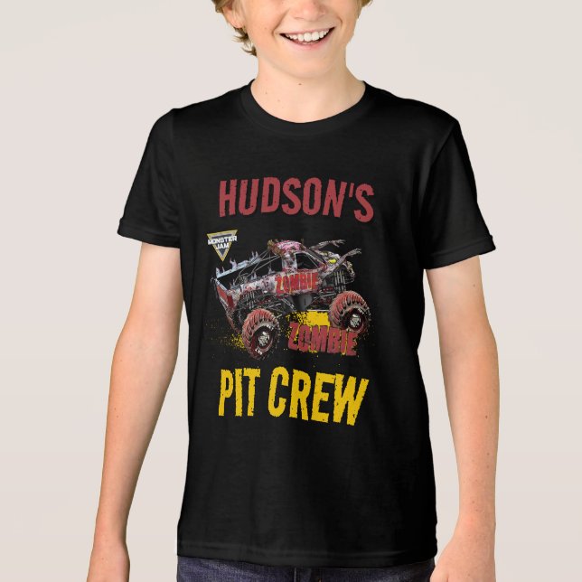 Monster Jam - Zombie Födelsedags Pit Crew T Shirt (Framsida)