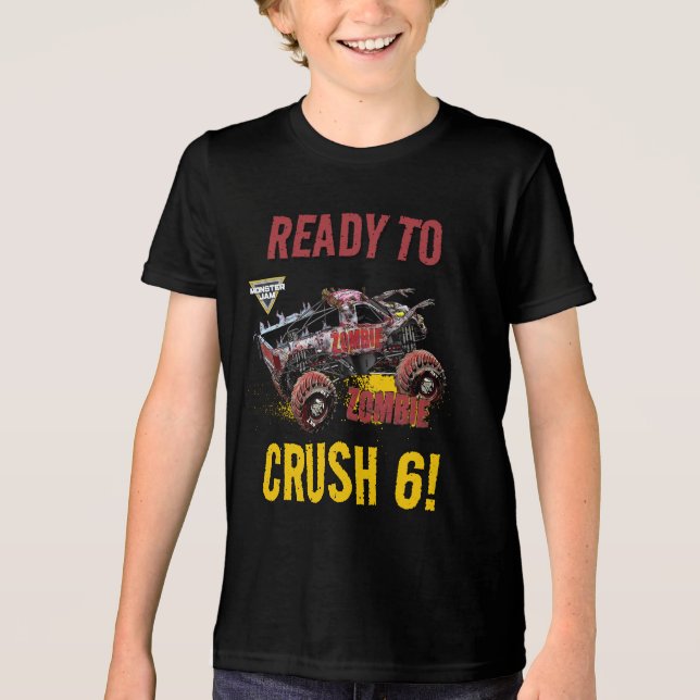 Monster Jam - Zombie Födelsedagsfirande T Shirt (Framsida)