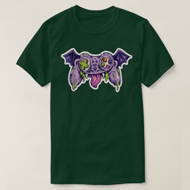 Monster Joystick I Controller Halloween Gamer Horr T Shirt (Design framsida)