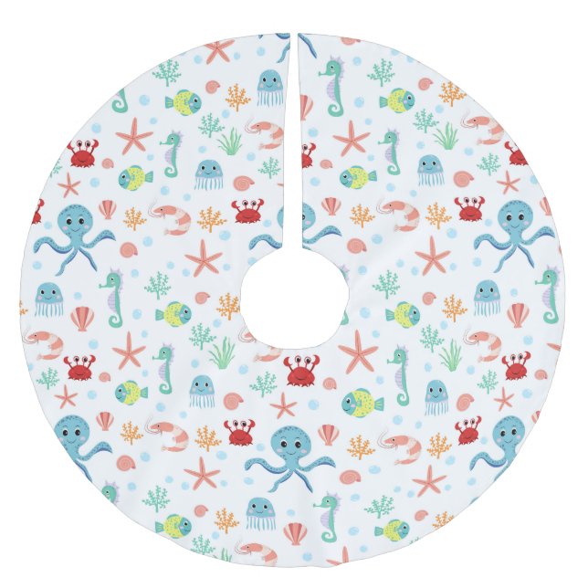 Mönster Julgransmatta Borstad Polyester (Framsidan)