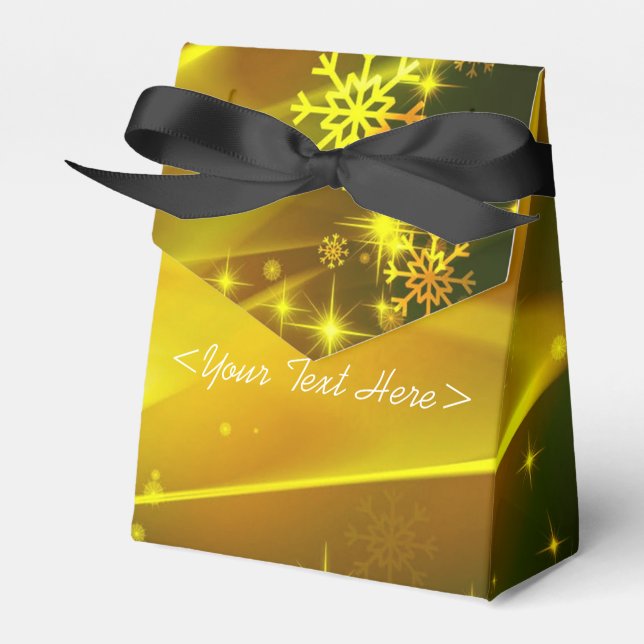 Mönster-jullåsboxen Guld Snowflake Presentaskar (Framsidan Sidan)