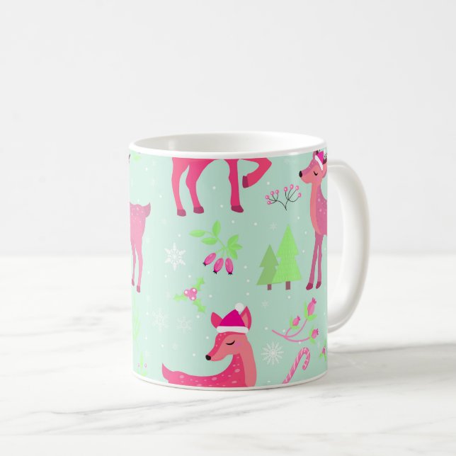 Mönster, julrenar kaffemugg (Framsida höger)