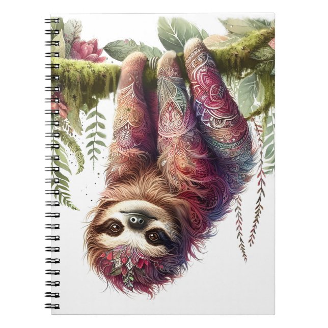 Mönster - Jungle Sloth Anteckningsbok (Framsidan)