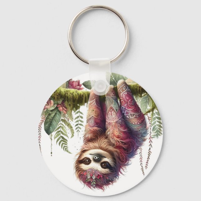 Mönster - Jungle Sloth Nyckelring (Baksida)