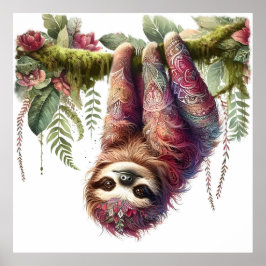 Mönster - Jungle Sloth Poster