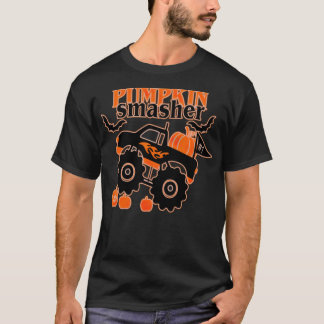 Monster k Pumpkin Smasher Funny Halloween backgrou T Shirt