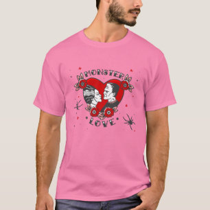 monster kärlek rockabilly frankenstein valentin t shirt