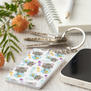 Mönster, katter, gräddkatter, kattungar, fisk