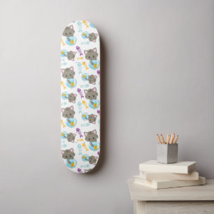 Mönster, katter, gräddkatter, kattungar, fisk mini skateboard bräda 18,5 cm